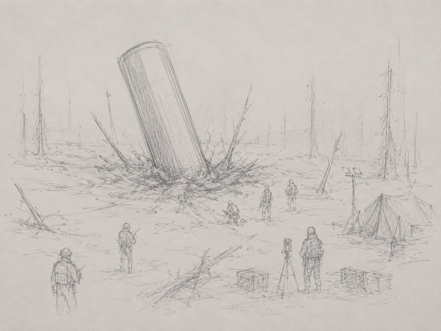 Concept art: the probe, recovered from the northern ice.